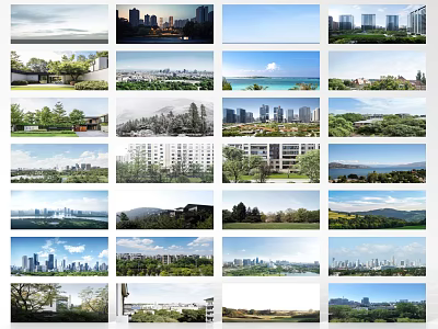 Scenic Urban Architectural And Natural Landscapes With City And Nature Views 3d model