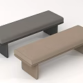 Modern Upholstered Bed Bench In Gray And Beige Soft Seating Design 3d model