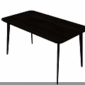 Modern Black Dining Table with Slim Tapered Legs Contemporary Minimalist Design