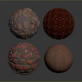 Scenic Textured Spheres Featuring Diverse Natural and Architectural Patterns 3d model