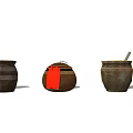 Rustic Ceramic Pots Set Featuring Traditional Handmade Design And Rural Charm Elements 3d model