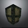 Green Marble Shield With Rectangular Wooden Panels And Classic Design Structure
