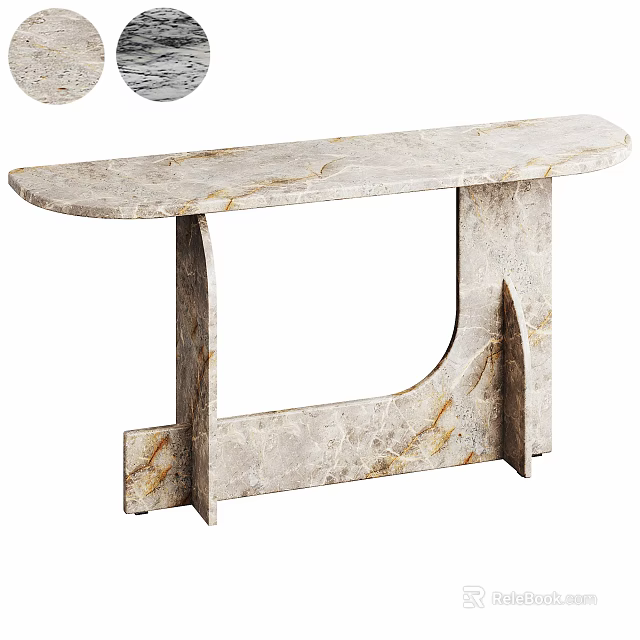 Modern Marble Console Table With Unique Base Design For Interior Decor 3d model 