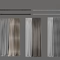 Window Curtains In White Beige Brown Gray With Curtain Rods For Home Decor