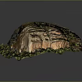 Wood And Stone Natural Formation With Lush Green Vegetation On Rocky Terrain