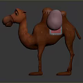 3D Cartoon Camel Character With Orange Body And Two Humps Design