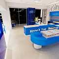 Honey Talk Dessert Shop Modern Exterior With Blue Sign And Entrance Design