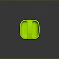 Black Cylindrical Device With Green Edge And White Infinity Plus Symbol On Reflective Surface