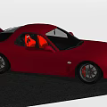 Red Sports Car With Red Seats Black Roof And Sleek Sporty Exterior Design