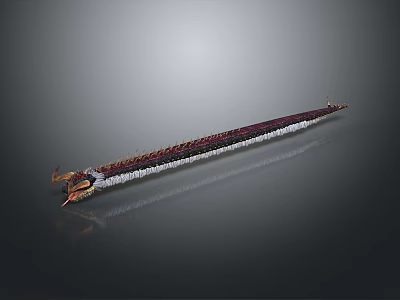 Colorful Reptile Snake With Red Gold Scales Crawling On Dark Surface 3d model