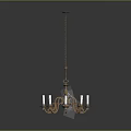 Classic Metal Chandelier Lighting Combination With Multiple Candle Lights And Smooth Reflection 3d model