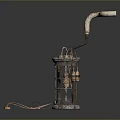 Vintage Industrial Lighting Combination With Metal Stand Glass Shade And Decorative Wires