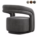 Modern Light Gray Single Sofa With Curved Armrests And Sleek Upholstered Design 3d model