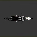 White And Red Off Road Motorcycle With Sporty Design Black Tires And Yellow Fork
