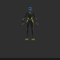 Black And Yellow Diving Suit With Fitted Design Diving Mask And Flippers