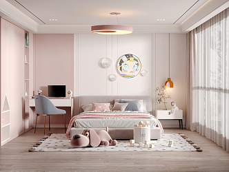 Modern Children's Room Girls Room 3d model