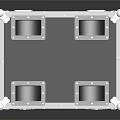 Heavy Duty Black Equipment Case With White Trim Metal Latches And Wheels