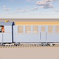 Narrow gauge steam rail car train steam car 3d model