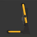 Portable Folding Furniture With Yellow Black Frame Handle And Stable Stand Design
