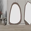 Modern mirror Irregular full-length mirror 3d model