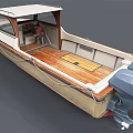 Classic Wooden Yacht With Red And White Hull And Open Cabin Design