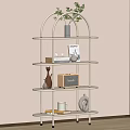 Minimalist Wooden Shelf Unit with Plants Books and Decorative Storage