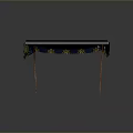 Elegant Table Featuring Blue Tablecloth With Yellow Green Patterns And Metal Legs