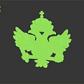 Golden Eagle Shaped Clothing Accessory Badge with Crown and Decorative Wings