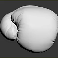 White Boxing Glove Sports Equipment With Dark Background And Reflective Surface