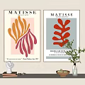 Matisse Abstract Art Wall Posters From Berggruen Gallery With Red Orange Pink Elements And Plants