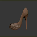 Fashionable Brown Peep Toe High Heels With Cutout Pattern And Elegant Design