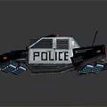 Modern Electric Toy Police Car With Flashing Lights And Black White Design For Kids
