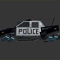 Modern toy car pixel police car square police car toy police car 3d model