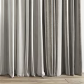 Gray Two Layer Curtains With White Sheer For Light Filtering Window Home Decor 3d model