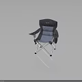 TFO Folding Camping Chair With Gray Blue Fabric And Durable Metal Frame