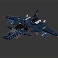 Blue Cosmic Space Shuttle Model With Detailed Wings And Thrusters 3d model