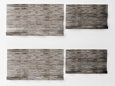 Modern Light Filtering Gray Wooden Blinds With Slatted Design For Home Windows 3d model