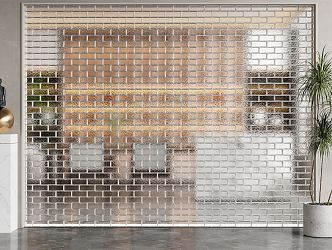 Modern glass brick glass brick partition 3d model