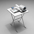 Diagnostic Medical Device with Digital Screen and Cylindrical Component on White Table 3d model