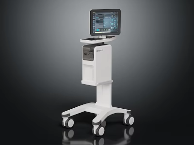Mobile Medical Cart With Digital Display Screen And Rolling Wheels For Healthcare Workstations 3d model