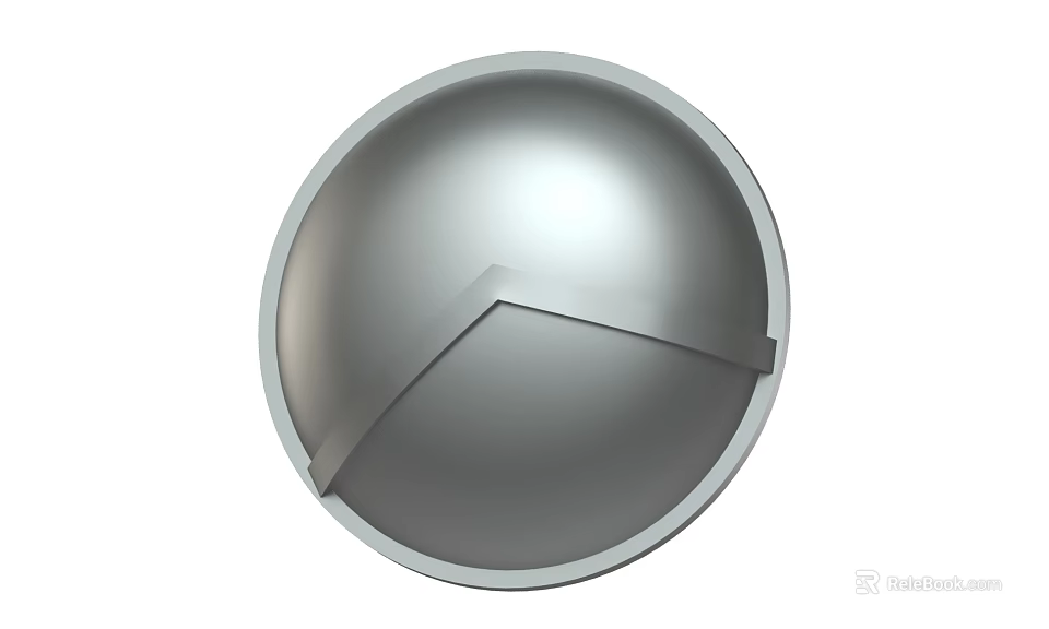 Silver Circular Metal Shield with Smooth Surface Angular Design and Protective Border 3d model