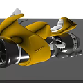 Yellow Stylish Toy Motorcycle With Unique Shape And Black Wheels Design