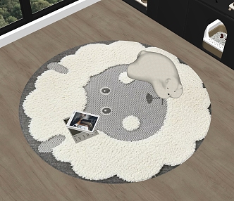 Children's round carpet 3d model