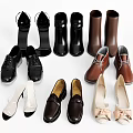 Stylish Shoes Collection Including High Heels Ankle Boots Loafers Lace Up And Bow Accent Designs