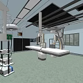 Operating Room Interior With Surgical Table Ceiling Mounted Equipment And Medical Monitors