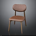Modern Pink Upholstered Chair With Comfortable Seat Backrest And Wooden Legs