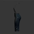 Black Fitted Dress With Transparent Mesh Strap Design And Sleek Material 3D Rendered
