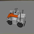 Orange And White Toy Vehicle Model With Top Equipment And Wheels