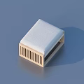 Modern Wooden Stool With Vertical Slat Design And White Padded Seat