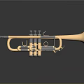 Shiny Golden Trumpet Musical Instrument as Daily Life Item for Home Decoration